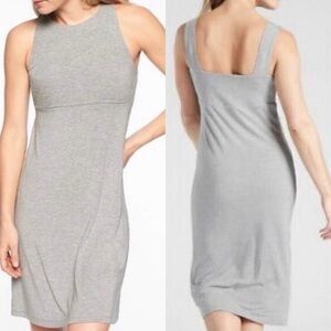Athleta‎ Santorini Dress Womens Gray Sleeveless V Neck Midi Athleisure Stretch